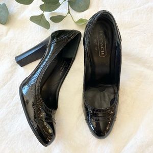 Coach Black Cammy Patent Leather Pumps